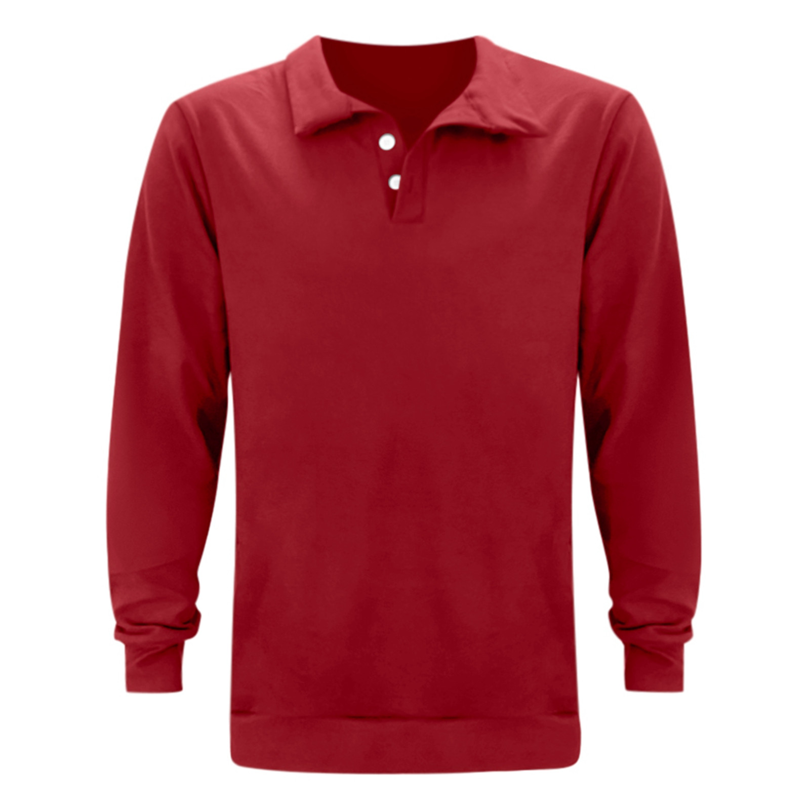 thumbnail image 2 of Camisa informal de manga larga con botones y color liso para hombre: diseño con solapa, material de poliéster, adecuada para el trabajo y la oficina, tallas S-XXXL., 2 of 7